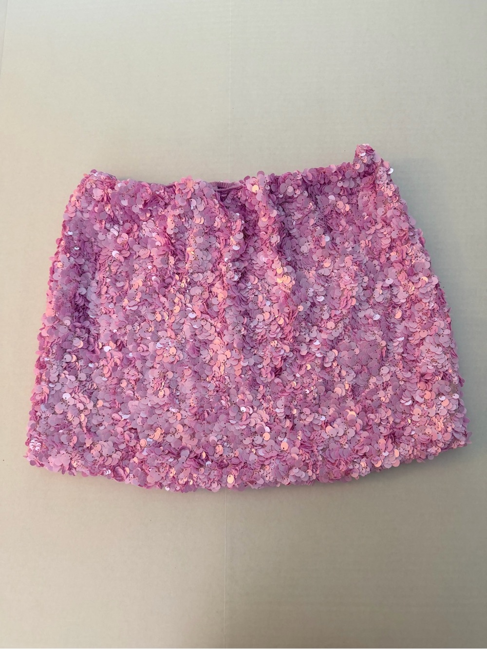 Pink 90’s Inspired Full Sequin Elastic Waist Mini Skirt Size Medium - Picture 2 of 10